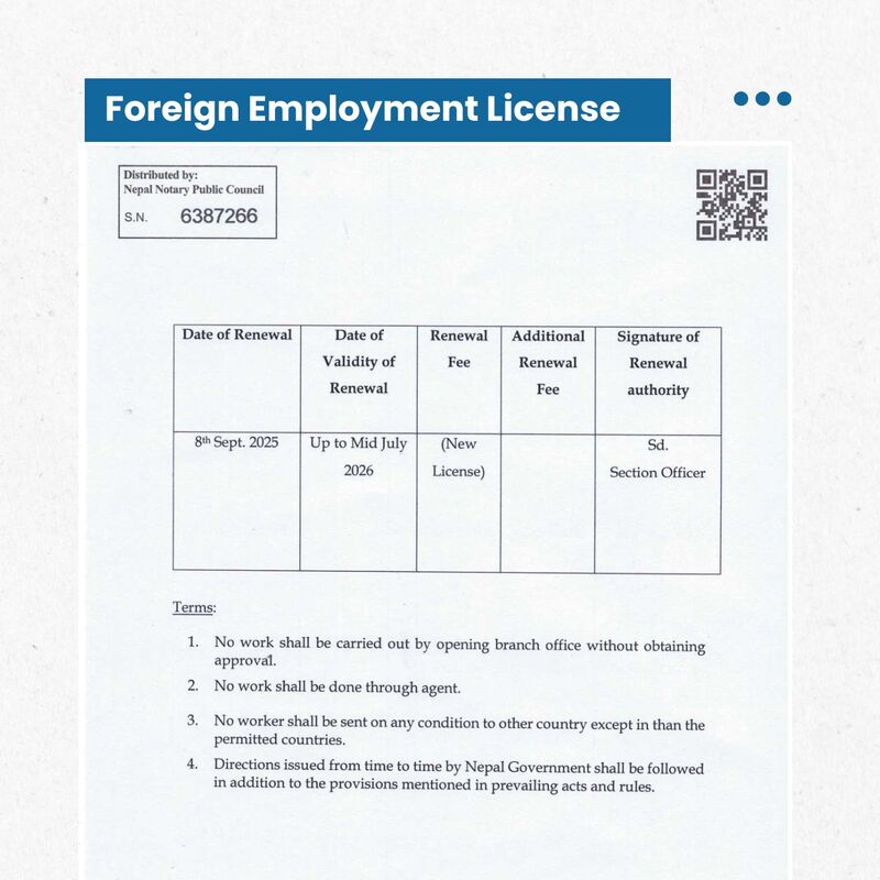 Foreign Employment License